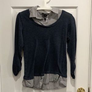 Blue button up combo shirt